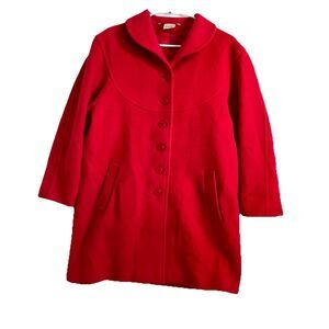 Alexon Women's Sz M England 35" Long Pure Wool Coat Red Vintage Heritage